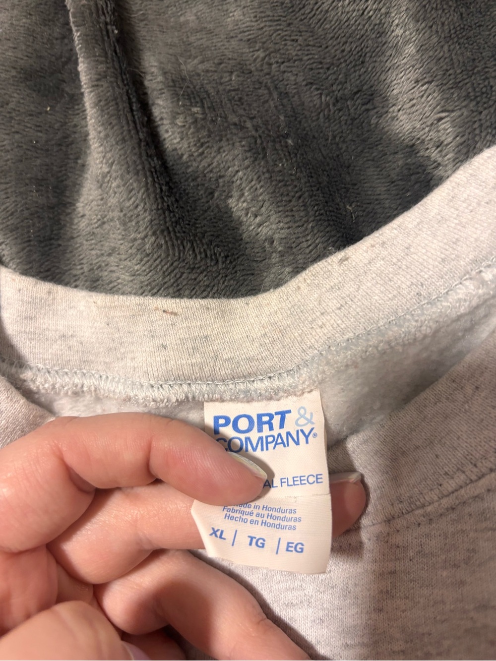 Port and Company Gray Sweatshirt with Red and Black Rainbow "Kindness Matters" - Picture 2 of 2
